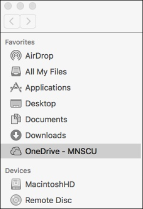 installing onedrive folder for mac
